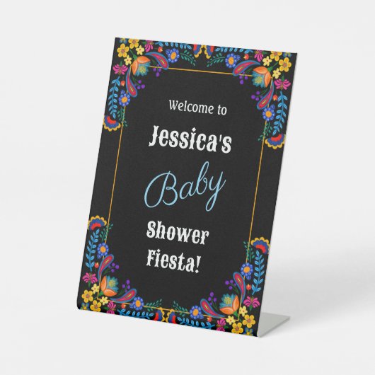 Mexican Fiesta Floral Baby Shower Invitation 台座サイン (正面)