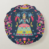 Mexican Fiesta Frida ラウンドクッション (裏面)