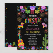 Mexican Fiesta Girl Birthday Party 招待状 (正面/裏面)