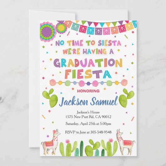 Mexican Fiesta Graduation Party Invitation 招待状 (正面)
