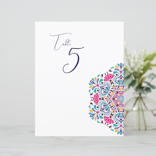 Mexican Fiesta Rainbow Wedding Tabletop Sign (スタンド正面)