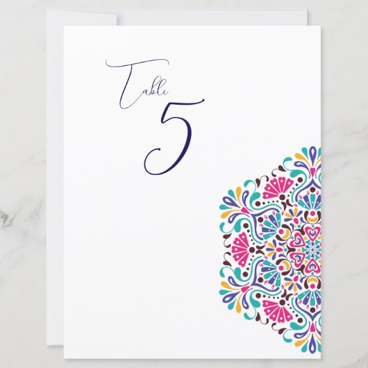 Mexican Fiesta Rainbow Wedding Tabletop Sign (正面)