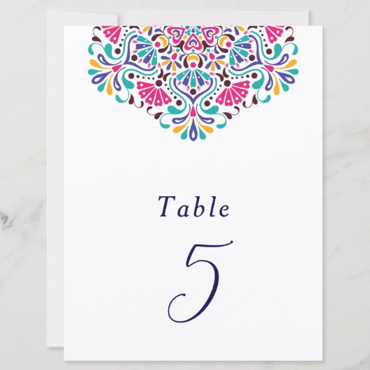 Mexican Fiesta Rainbow Wedding Tabletop Sign (裏面)