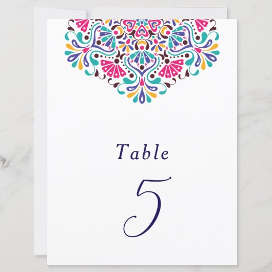 Mexican Fiesta Rainbow Wedding Tabletop Sign (正面)