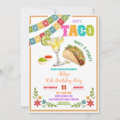 Mexican Fiesta Taco bout a party birthday 招待状 (正面)