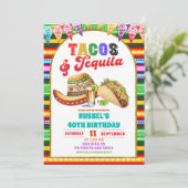 Mexican Fiesta Tacos and Tequila Birthday 招待状 (スタンド正面)