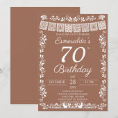 Mexican Fiesta Terracotta 70th Birthday 招待状 (正面/裏面)
