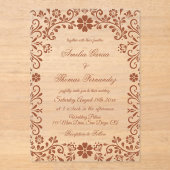 Mexican Fiesta Terracotta Floral Wedding  アクリル招待状 (正面)