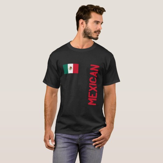 Mexican Flag And Mexico Roots Tシャツ (正面フル)