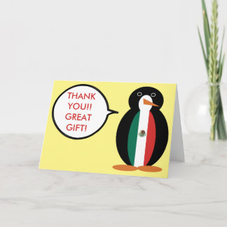 Mexican Flag Talking Ms. Penguin サンキューカード