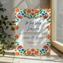 Mexican Floral Colorful Botanical Flowers Wedding