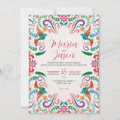 Mexican Floral Fiesta Colorful Boda Wedding 招待状 (正面)