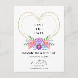 Mexican Floral Fiesta Save The Date 案内ポストカード