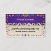 Mexican Floral Folk Recipe Request Bridal Shower エンクロージャーカード (正面)