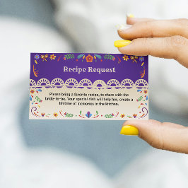 Mexican Floral Folk Recipe Request Bridal Shower  エンクロージャーカード
