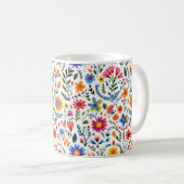 Mexican Floral Pattern Mug コーヒーマグカップ (正面右)