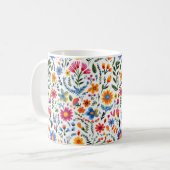 Mexican Floral Pattern Mug コーヒーマグカップ (正面左)