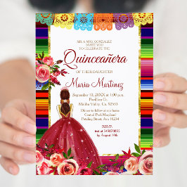 Mexican Floral Quinceañera Invitation 招待状