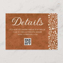 Mexican Floral Wedding Details QR code エンクロージャーカード