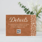 Mexican Floral Wedding Details QR code エンクロージャーカード (スタンド正面)