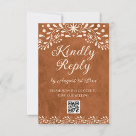 Mexican Floral Wedding QR code 出欠カード
