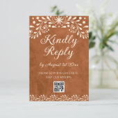Mexican Floral Wedding QR code 出欠カード (スタンド正面)