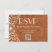 Mexican Floral Wedding QR code 出欠カード (正面)