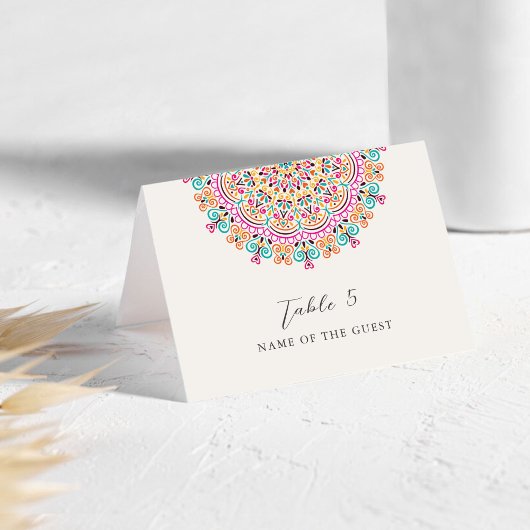 Mexican Flourishing Mandala Wedding Place Card テーブルナンバー