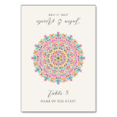 Mexican Flourishing Mandala Wedding Place Card テーブルナンバー (正面)