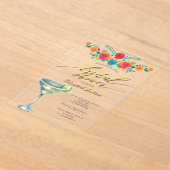 Mexican Flowers Margarita Bridal Shower  アクリル招待状 (レイダウン)