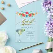 Mexican Flowers Margarita Bridal Shower  アクリル招待状 (インサイチュ (ウェディング))