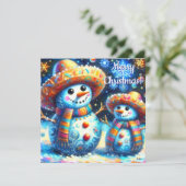 Mexican Folk Art Snowmen Snowman Personalized (スタンド正面)