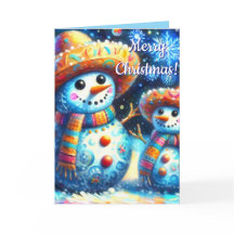 Mexican Folk Art Snowmen  Whimsical Holiday Fiesta