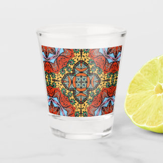 Mexican folk ethnic colorful seamless pattern  ショットグラス