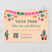 Mexican Food Taco Takeout or Delivery Flat Menu メニュー (正面)