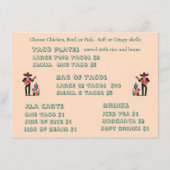 Mexican Food Taco Takeout or Delivery Flat Menu メニュー (裏面)