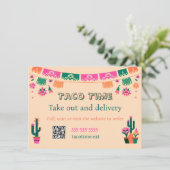 Mexican Food Taco Takeout or Delivery Flat Menu メニュー (スタンド正面)