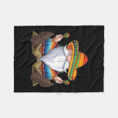 Mexican Gnome Cinco De Mayo Serape Poncho men フリースブランケット (正面(横))