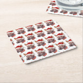 Mexican Hairless Dog Breed Christmas Stars スクエアペーパーコースター (アングル)