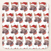 Mexican Hairless Dog Breed Christmas Stars スクエアペーパーコースター (正面)