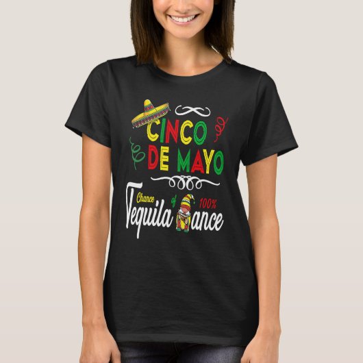 Mexican Holiday Sombrero Tequila Dance Gnome Cinco Tシャツ (正面)