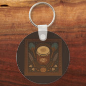 Mexican Indigenous Keychain – Warrior, Bird, Drum キーホルダー (裏面)