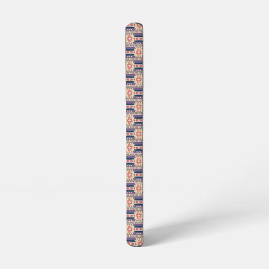 Mexican inspired pattern in blue, rose and beige samsung galaxyケース (左側面)