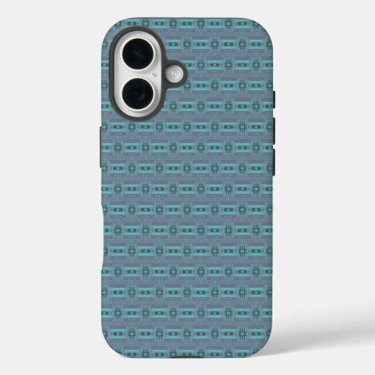 Mexican inspired pattern in gray and green Case-Mate iPhoneケース (裏面)