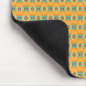 Mexican inspired pattern in yellow and blue マウスパッド (コーナー)