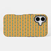 Mexican inspired pattern in yellow and blue iPhone 16ケース (裏面横)