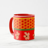 Mexican Mug with Designs Greens and Red マグカップ (正面左)