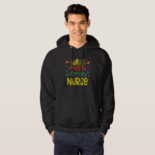 Mexican Nacho Average Nurse ICU RN Nursing Cinco d パーカ (正面フル)