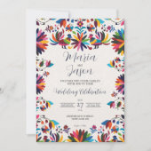 Mexican Otomi Tenangos Fiesta Folk Art Wedding 招待状 (正面)
