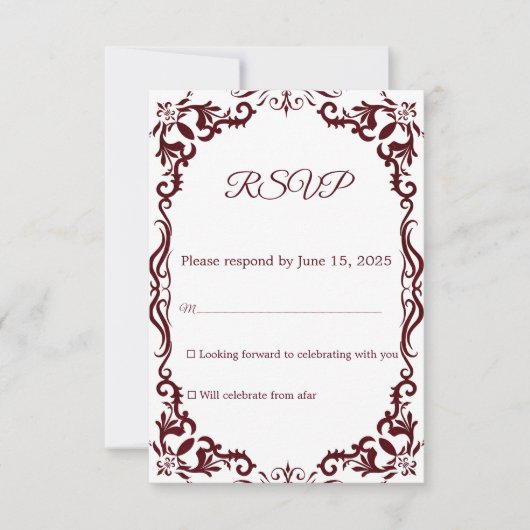 Mexican Papel Picado Wedding RSVP Card (正面)